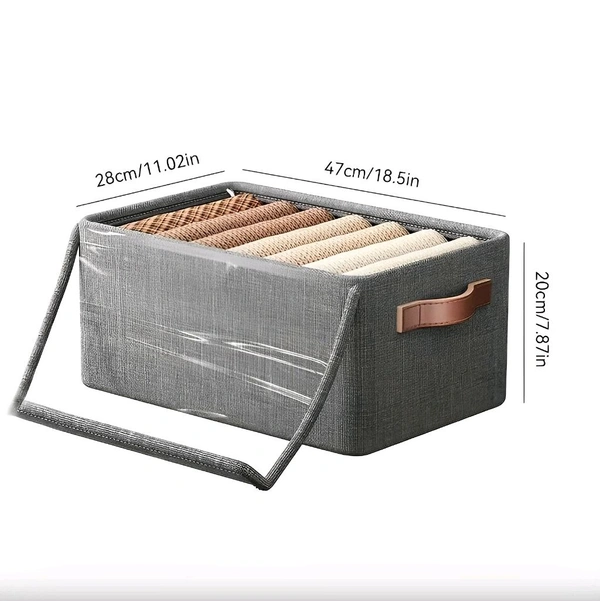 Neo Clean Large Fabric Foldable Storage Boxes with Lids - Collapsible Stackable Closet Organizer Bins for Home, Office, and Bedroom