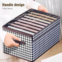 Neo Clean Foldable Non-Woven Fabric Closet Organizer with Lid - 7 Grid Washable Storage Box for Jeans, Leggings, Shirts & Thin Coats