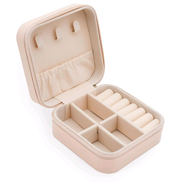 Neo Clean Mini Jewellery Travel Case - Portable PU Leather Organizer for Women’s Rings, Earrings, Necklaces & Bracelets - Compact Jewellery Storage Box (Random Colour)