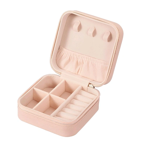 Neo Clean Mini Jewellery Travel Case - Portable PU Leather Organizer for Women’s Rings, Earrings, Necklaces & Bracelets - Compact Jewellery Storage Box (Random Colour)