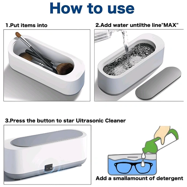 Neo Clean Ultrasonic Jewellery and Glasses Cleaner Machine – 360° Professional Low Noise USB Portable Cleaning Device for Jewellery, Glasses, Watches, and More