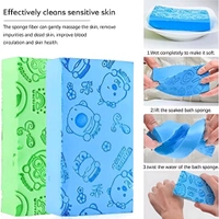 Neo Clean 4 Pcs Exfoliating Bath Scrubber Sponge – Soft, Non-Abrasive, Dual-Sided Shower Sponge for Sensitive Skin – Antibacterial Body Scrubbing Foam Sponge