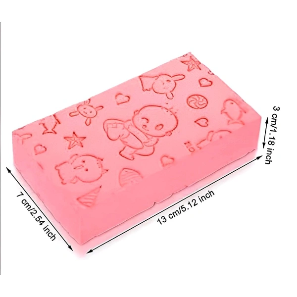 Neo Clean 4 Pcs Exfoliating Bath Scrubber Sponge – Soft, Non-Abrasive, Dual-Sided Shower Sponge for Sensitive Skin – Antibacterial Body Scrubbing Foam Sponge