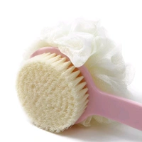 Neo Clean 2-in-1 Bath Body Brush with Soft Loofah & Bristles – Long-Handled Back Scrubber for Wet & Dry Use, Shower Brush for Women & Men, Perfect for Body, Face & Spa Washing (Random Colours, Pack Of 2)