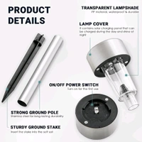 Neo Clean 12-Pack Solar Lights Outdoor Garden LED Landscape Pathway Lights - Stainless Steel
