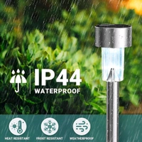 Neo Clean 12-Pack Solar Lights Outdoor Garden LED Landscape Pathway Lights - Stainless Steel