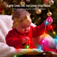 Neo Clean Smart Fairy Lights 10M, 100 LED RGB String Lights with USB & Bluetooth, App & Remote Control – Plug-in Decorative Lights for Diwali, Christmas, Outdoor & Indoor Use
