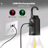 Neo Clean 2 PCS Rechargeable LED Light Bulbs – Waterproof Camping Lantern with USB Cable, 3 Modes Hanging Tent Light for Hiking, Emergency, Household, Car Repair & Outdoor Use