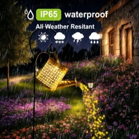 Neo Clean Solar Outdoor Garden Lights Waterproof - Retro Metal Solar Watering Can with Cascading String Lights, Hanging Solar Lantern for Patio, Garden, and Yard Deco