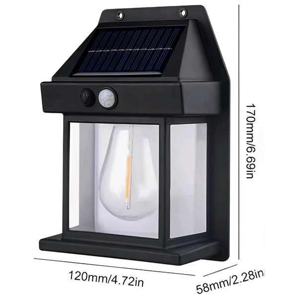 Neo Clean Solar Wall Lights Outdoor Motion Sensor - Auto-Charging Waterproof LED Sconce for Front Porch, Patio, and Garden - Warm Yellow Security Lamp (Pack of 1)
