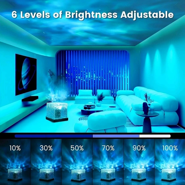 Neo Clean 3D Ocean Wave LED Projector Light – Crystal Table Lamp with Remote Control, Night Light with Water Wave Effect