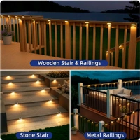 Neo Clean 6 Pcs Solar Deck Lights - Outdoor Waterproof LED Step Lights for Patio, Garden Pathway, Stairs & Fences (Warm White)