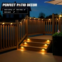 Neo Clean 6 Pcs Solar Deck Lights - Outdoor Waterproof LED Step Lights for Patio, Garden Pathway, Stairs & Fences (Warm White)