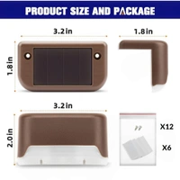 Neo Clean 6 Pcs Solar Deck Lights - Outdoor Waterproof LED Step Lights for Patio, Garden Pathway, Stairs & Fences (Warm White)