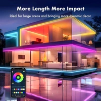 Neo Clean 5 Meter Smart Neon Strip Lights with RGB LED, App Control, Music Sync, and Multicolor Neon Rope Design