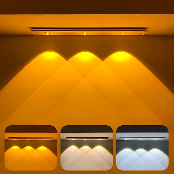 40cm Motion Sensor Under Cabinet Light – USB Rechargeable, Dimmable, Wireless LED Closet Light for Home, Kitchen, Stairs, and Wardrobe
