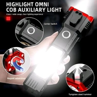 Neo Clean Emergency Rechargeable 3W LED Torch Light - Long Distance Beam, Car Rescue Tool with Hammer, Seat Belt Cutter, and Window Glass Breaker