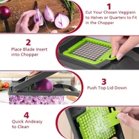 Neo Clean 14-in-1 Multipurpose Vegetable and Fruit Chopper | Food-Grade Slicer, Dicer, Grater, Peeler, Chipser | Unbreakable Kitchen Tool with Easy Clean Push Button
