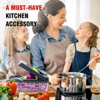 Neo Clean 14-in-1 Multipurpose Vegetable and Fruit Chopper | Food-Grade Slicer, Dicer, Grater, Peeler, Chipser | Unbreakable Kitchen Tool with Easy Clean Push Button