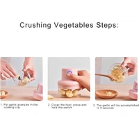 Neo Clean Electric Mini Garlic Chopper 250ML - USB Rechargeable Portable Food Chopper for Fruits, Vegetables, Onion & Garlic - Mini Kitchen Slicer