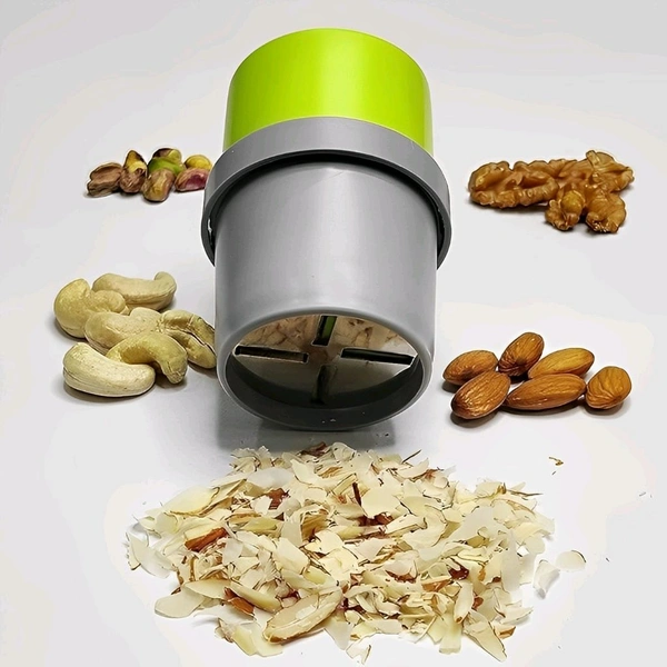 3-in-1 Stainless Steel Dry Fruit Cutter, Slicer & Grinder - Almond, Cashew & Chocolate Cutter with Butter Slicer Blade