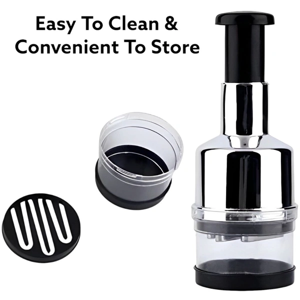 Neo Clean Manual Vegetable Chopper - Onion, Garlic, Hand Press Mincer, Cutter, Twister, Dicer Kitchen Tool - Pack of 1