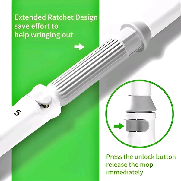 Neo Clean Stainless Steel Microfiber Twist Mop | Self-Wringing Squeeze Mop with Extendable Handle for Home & Office Floor Cleaning | Reusable Dust Mop (Random Color)