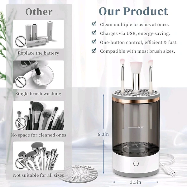 Neo Clean Electric Makeup Brush Cleaner and Dryer – Automatic, Portable, Quick Deep Cleaning for All Brush Sizes