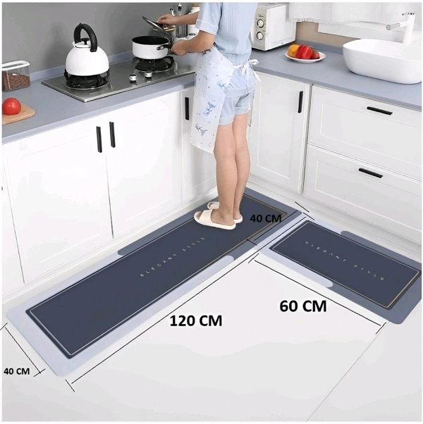 Neo Clean 2 Pcs Waterproof Memory Foam Kitchen Mats – Comfort Standing Desk Mats & Runner Rugs for Kitchen Floor, Sink Area