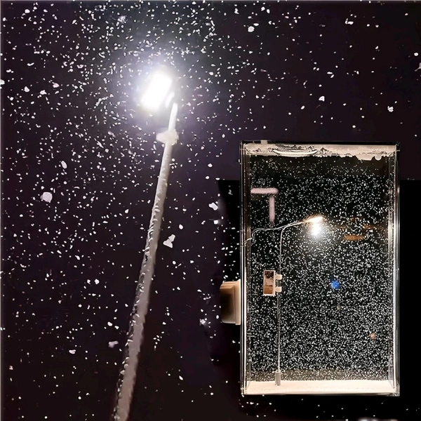 Neo Clean Handmade Snowfall Street Lamp - DIY Snow Scenery Lamp, Christmas Desktop Decor, Snowfall Snowflake Lamp for Kids, Family, and Gifts
