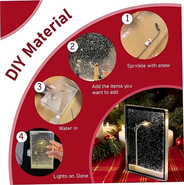Neo Clean Handmade Snowfall Street Lamp - DIY Snow Scenery Lamp, Christmas Desktop Decor, Snowfall Snowflake Lamp for Kids, Family, and Gifts