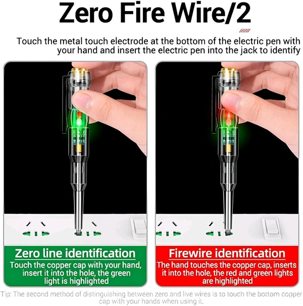 Neo Clean Non-Contact AC/DC Voltage Tester Pen 70-250V - LED Electrical Circuit Tester Screwdriver & Power Detector