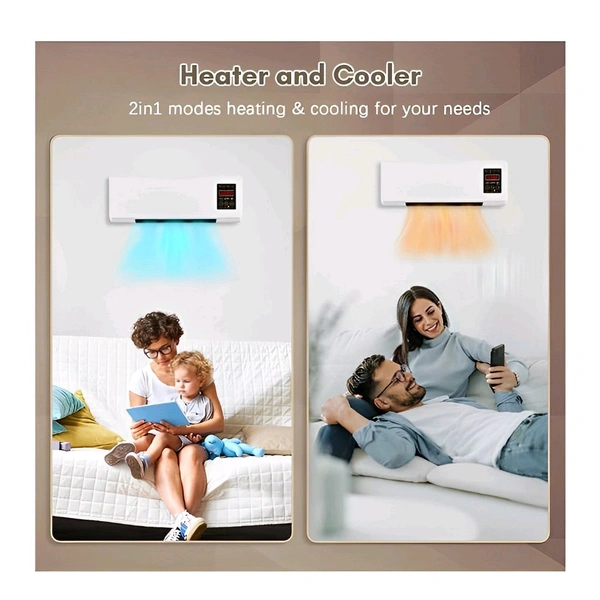 Neo Clean 2-in-1 Portable Smart Air Cooler & Heater - Mini Wall-Mounted Split AC Design Cooler with Remote Control, Air Curtain Fan for Home & Office Cooling & Heating System