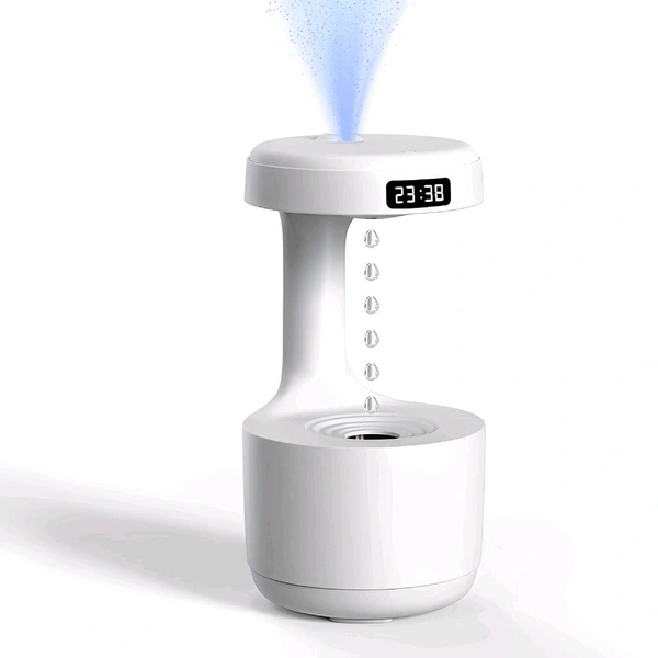 Neo Clean Anti-Gravity Water Drop Humidifier with LED Display – Ultrasonic Quiet Cool Mist Maker for Office & Bedroom (800 ml)