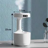 Neo Clean Anti-Gravity Water Drop Humidifier with LED Display – Ultrasonic Quiet Cool Mist Maker for Office & Bedroom (800 ml)