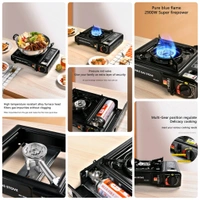 Neo Clean Portable Camping Gas Stove with Carry Case - 2900W Compact Outdoor Stove, Compatible with Gas Cartridges & External Gas Cylinders