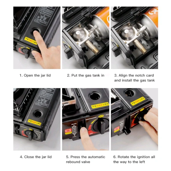 Neo Clean Portable Camping Gas Stove with Carry Case - 2900W Compact Outdoor Stove, Compatible with Gas Cartridges & External Gas Cylinders