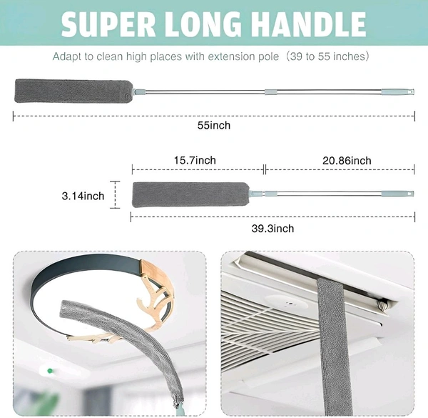 Neo Clean Retractable Microfiber Gap Dust Cleaner with Extension Pole – Under Appliance, Bed, Sofa & High Ceiling Duster