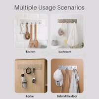 Neo Clean 6-in-1 Heavy Duty Self-Adhesive Waterproof Wall Hooks – No Drilling Hangers for Bathroom, Kitchen, Shower, Cloth & Utensil Hanging