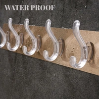 Neo Clean 5-in-1 Heavy Duty Self-Adhesive Wall Hooks - Waterproof Sticky Hooks for Hanging, Transparent Finish (Pack of 1)