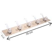 Neo Clean 5-in-1 Heavy Duty Self-Adhesive Wall Hooks - Waterproof Sticky Hooks for Hanging, Transparent Finish (Pack of 1)