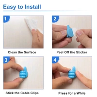 Neo Clean 14 Pcs Self-Adhesive Thumb Wall Hooks & Cable Clips Set, No Punch Key Holders, Silicone Hangers for Desk Wire Management, Random Color Hanging Hooks