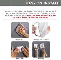 Neo Clean Stainless Steel Adhesive Sponge Holder for Kitchen Sink - Waterproof Sink Caddy for Kitchen Accessories (Pack Of 2)