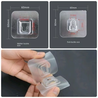 Neo Clean Transparent Self-Adhesive Male/Female Wall Hooks – Plastic Waterproof Sticker Hooks for Bathroom, Kitchen, and Home Organization (Pack of 12)