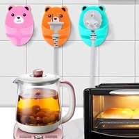 Neo Clean Adhesive Cute Bear Wall Hooks – Multicolor Cartoon Storage Hooks for Kitchen, Plug Wire Holders, Durable & Stylish (Pack of 10)