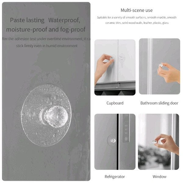 Neo Clean 12 Pcs Self-Adhesive Crystal Drawer Pull Knobs - Clear Acrylic Diamond Shape Cabinet Handles for Wardrobe, Kitchen, Bathroom, Dresser, Furniture, and Windows