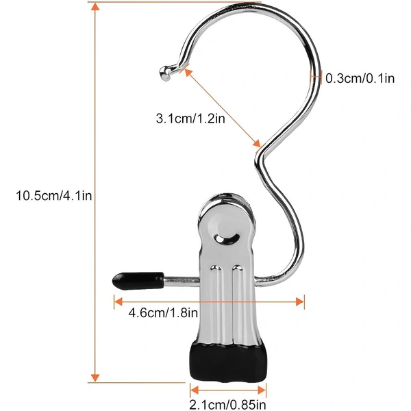 Neo Clean 12-Piece Boot Hanger Clips - Heavy Duty Laundry Hooks for Clothes, Socks, Towels, Pants, Travel, and Closet Organization