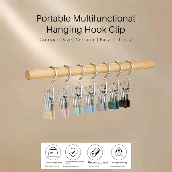Neo Clean 12-Piece Boot Hanger Clips - Heavy Duty Laundry Hooks for Clothes, Socks, Towels, Pants, Travel, and Closet Organization