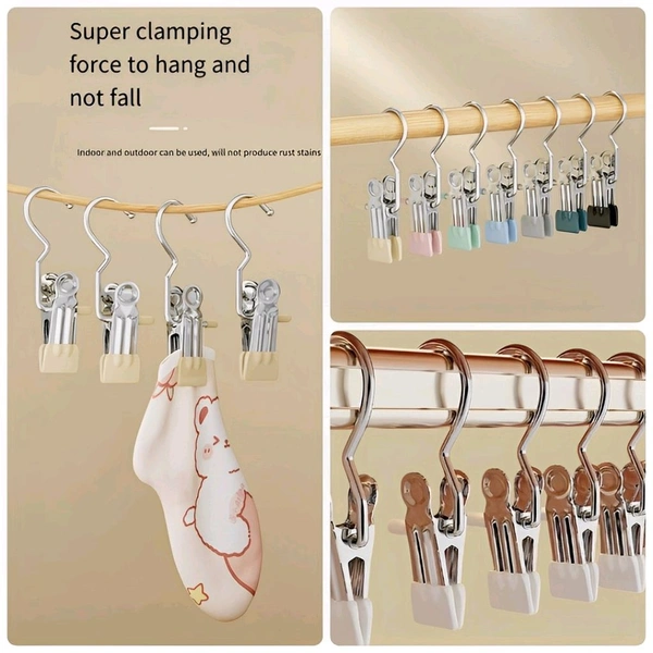 Neo Clean 12-Piece Boot Hanger Clips - Heavy Duty Laundry Hooks for Clothes, Socks, Towels, Pants, Travel, and Closet Organization
