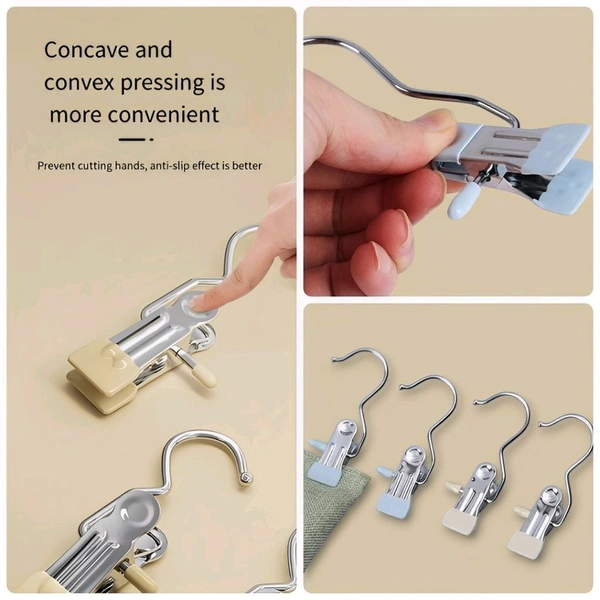 Neo Clean 12-Piece Boot Hanger Clips - Heavy Duty Laundry Hooks for Clothes, Socks, Towels, Pants, Travel, and Closet Organization